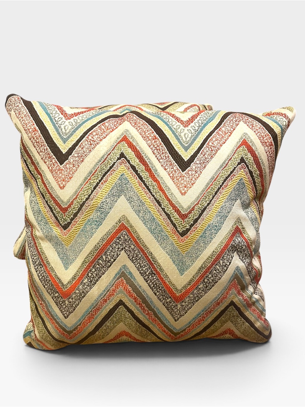 Set of 2 Multicolor Chevron Boho Decorative Throw Pillows